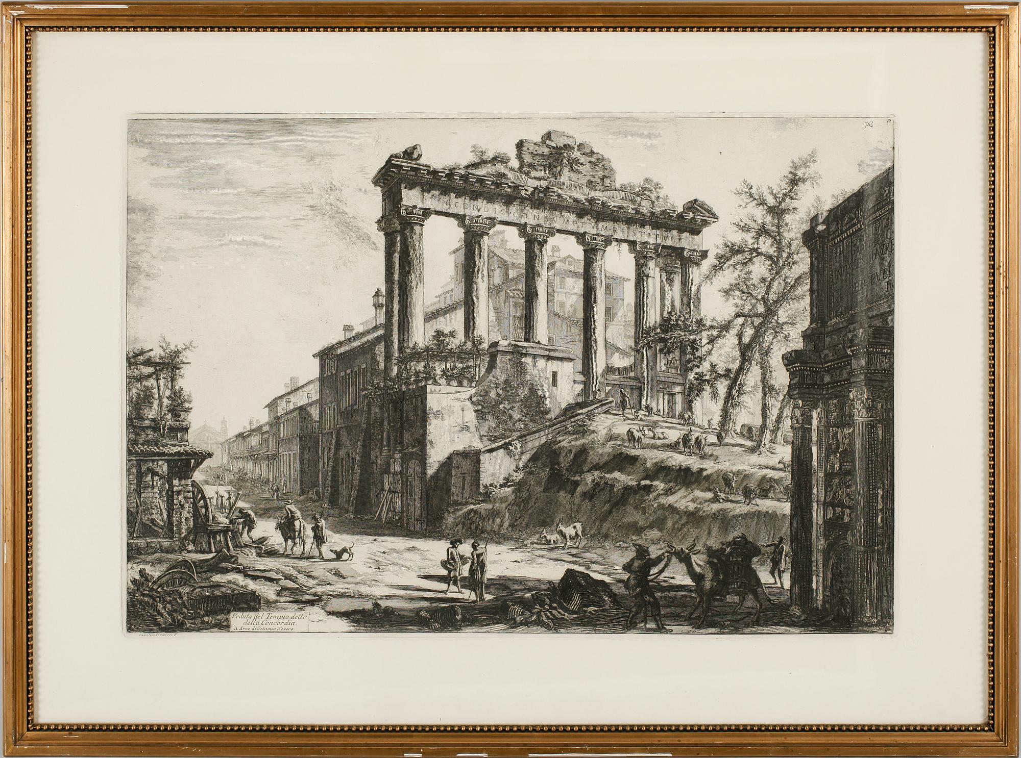 GIOVANNI BATTISTA PIRANESI, efter, kopparstick, 1800-tal.