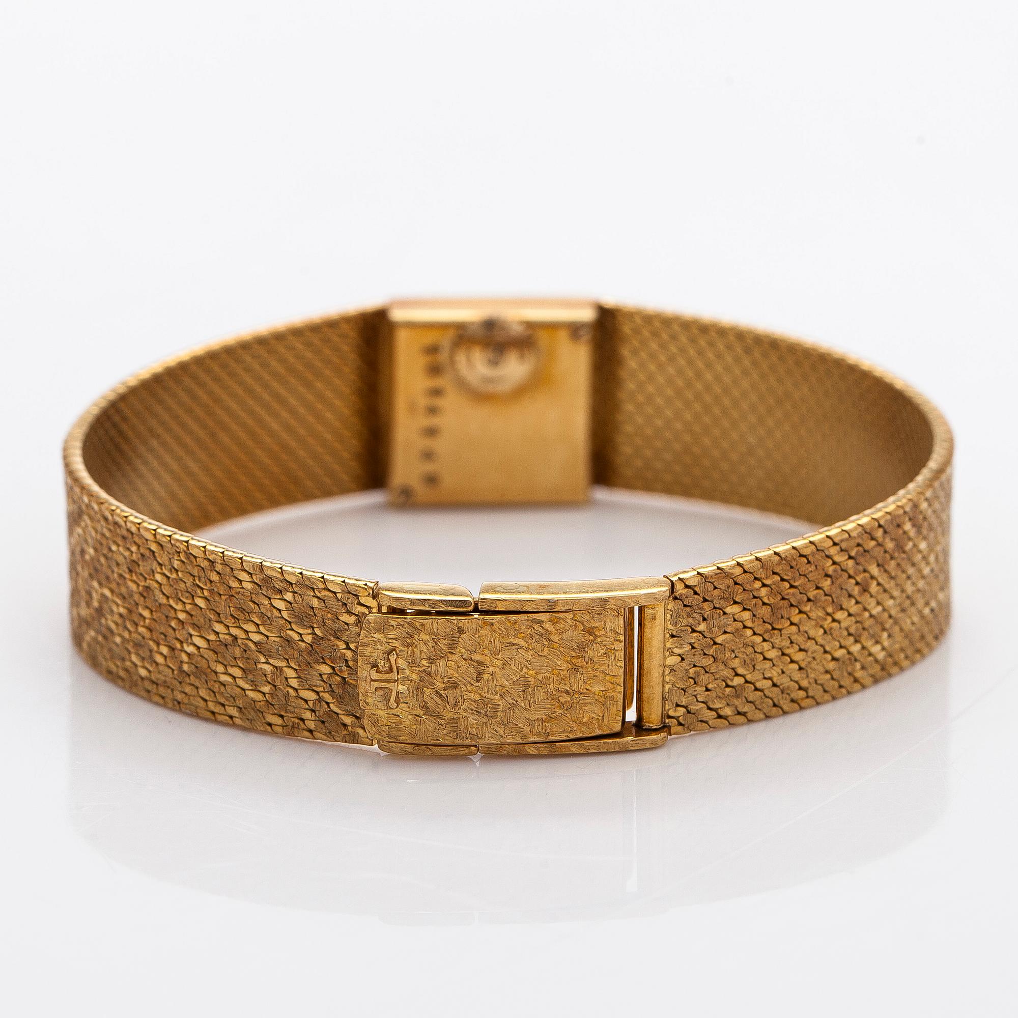 Jaeger-leCoultre, wristwatch, 14 x 14 mm, 18K gold, manual.