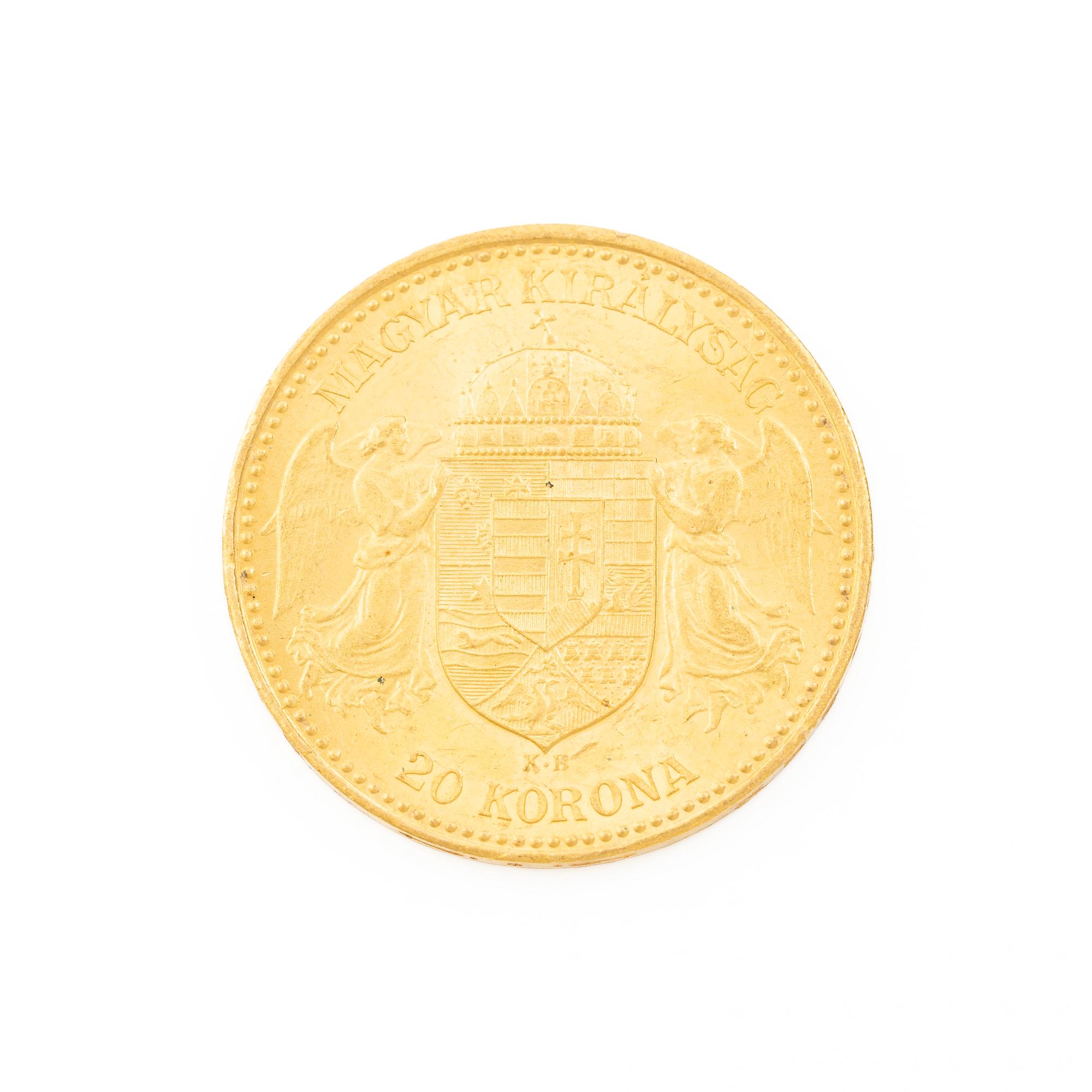 Gold coin, Hungary, 20 Korona, 1892.