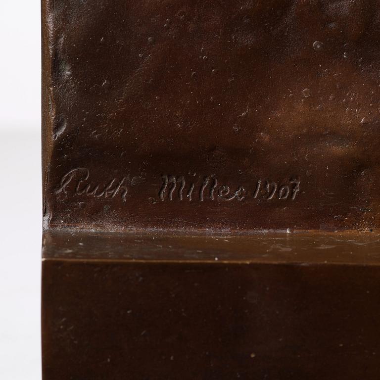 Ruth Milles, RUTH MILLES, sculpture/plaque, bronze. Signed, foundry mark and dated.