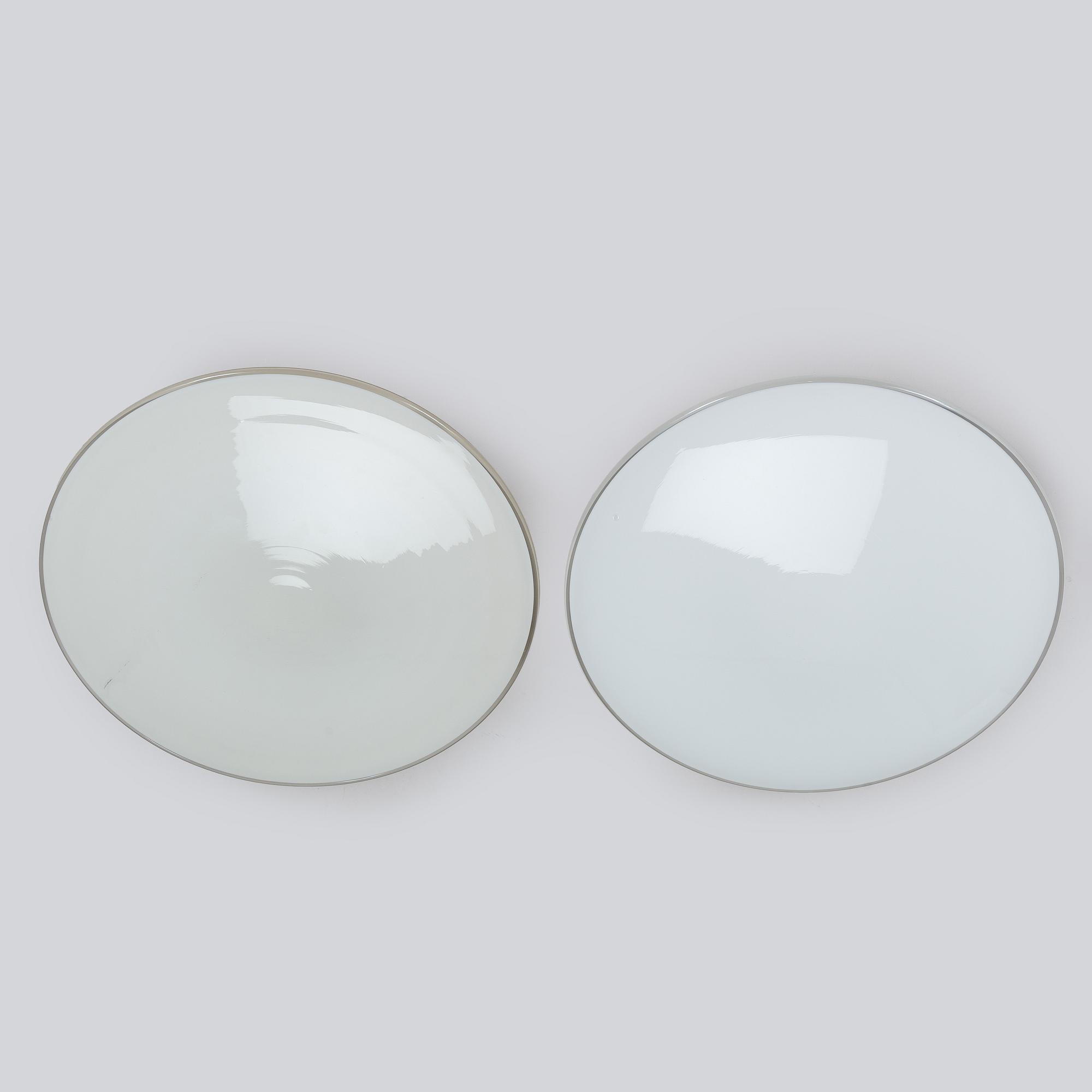 Arne Jacobsen, a pair of 1960's 'AJ-Eklipta' ceiling/wall lamps, for Louis Poulsen/licensed manufacturer Orno, Stockmann.