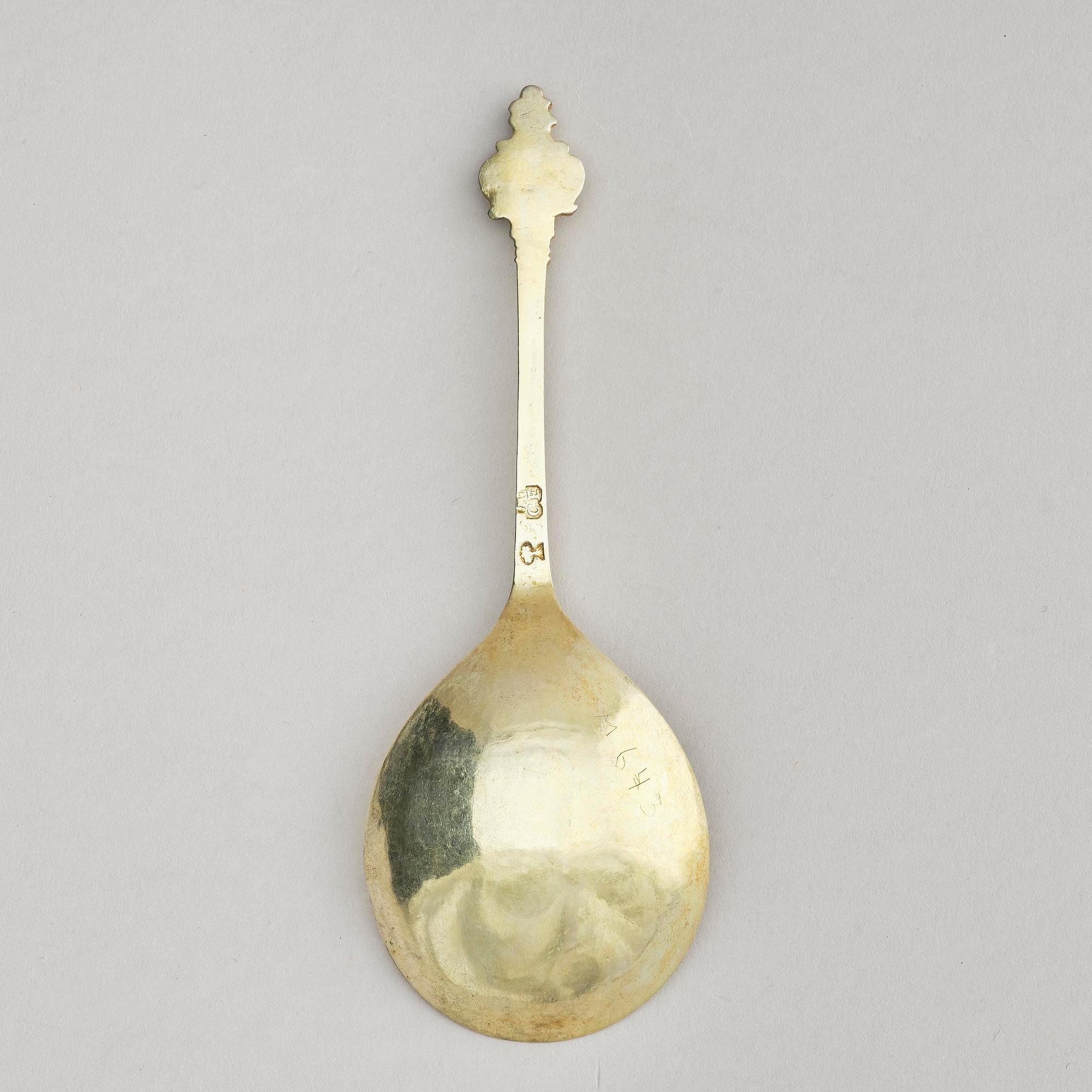 A Swedish 18th century gilt silver spoon, mark of Carl Magnus Ekman, Eksjö (active 1729-1736 (-38)).