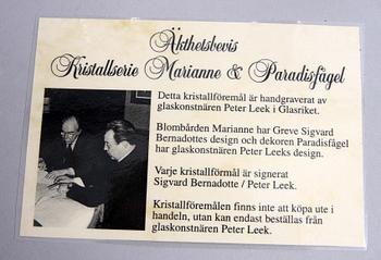 LJUSSTAKAR, ett par, glas, Sigvard Bernadotte, Peter Leek, sign o numr 65/199.