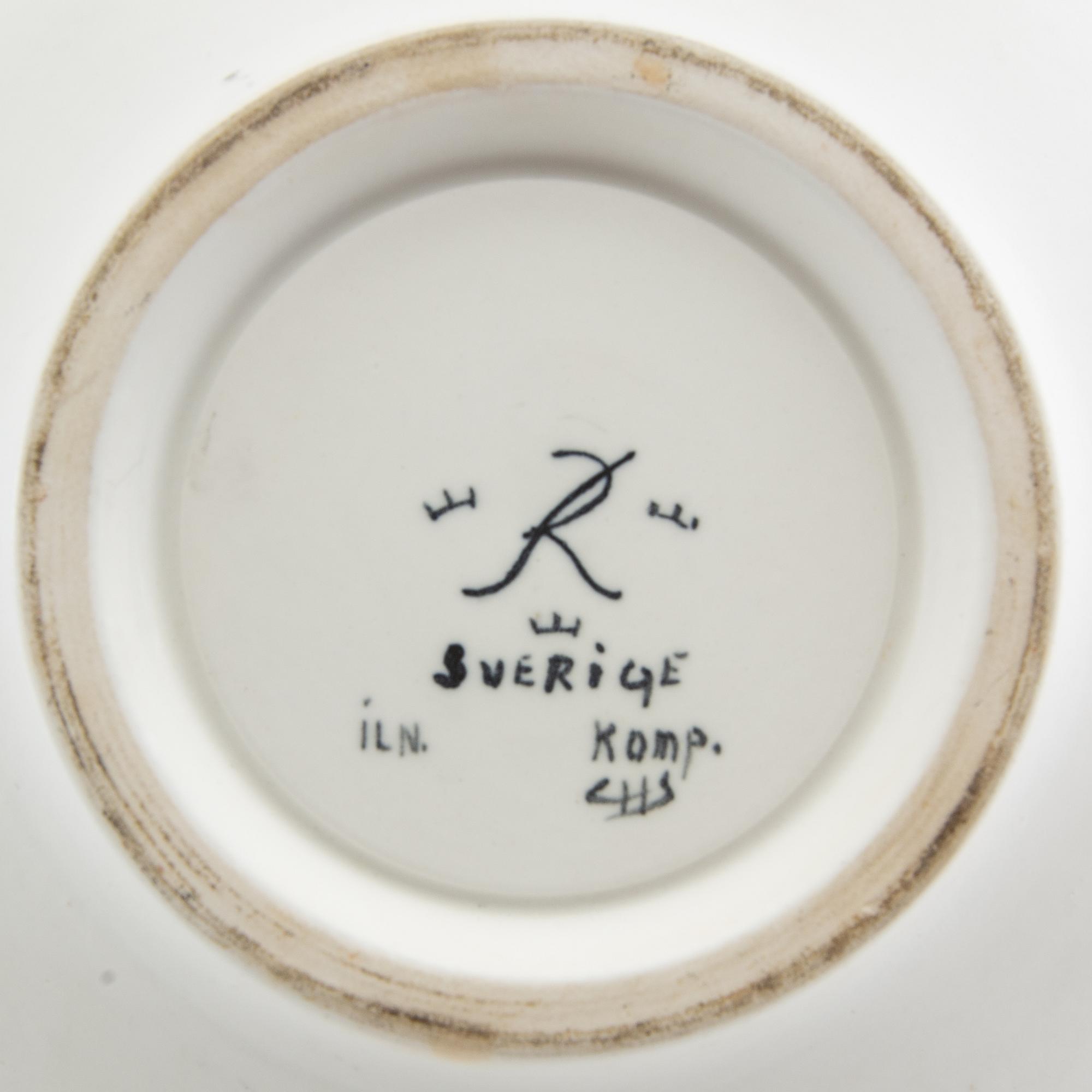 Carl-Harry Stålhane, vas samt skålfat Rörstrand 1900-talets mitt stengods.