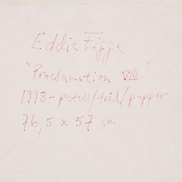 EDDIE FIGGE, pastel and assemblage, signed and dated 1998.