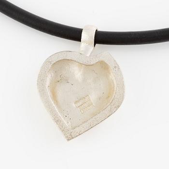 Lapponia, Collar of leather with pendant, silver. 1999.