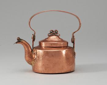 490. A Sedish 18th/19th century miniature copper coffee pot.