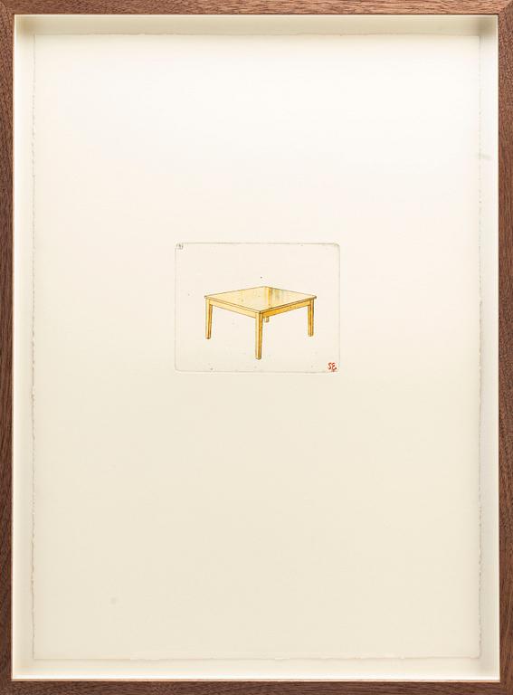 STEN EKLUND, handkolorerad etsning, signerad.