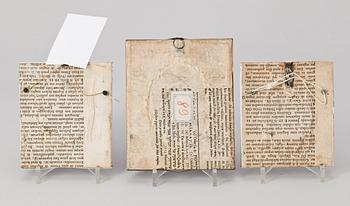 MINIATYRER, 3 st, gouacher, troligen sent 1800-tal resp tidigt 1900-tal.