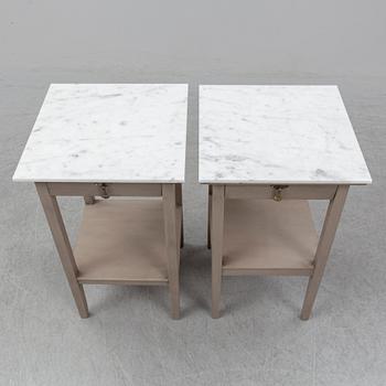 A pair of bedside tables, mid 20th century.