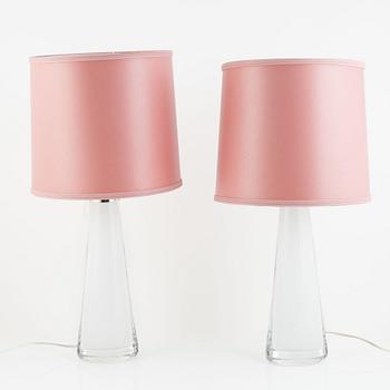 Carl Fagerlund, a pair of table lamps, Orrefors, second half of the 20th century.