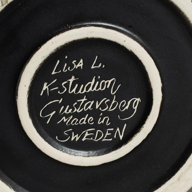 LISA LARSON, vaser, 2 st, stengods, K-Studion, Gustavsberg.