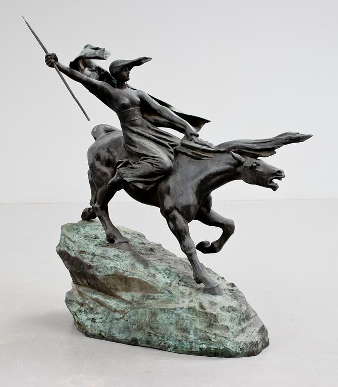 STEPHAN ABEL SINDING, efter, skulptur, patinerad metall, 1900-talets första hälft.
