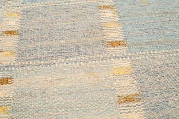 Barbro Nilsson, matto, "Falurutan, lättblå III", flat weave, ca 257 x 170 cm, signed AB MMF BN.