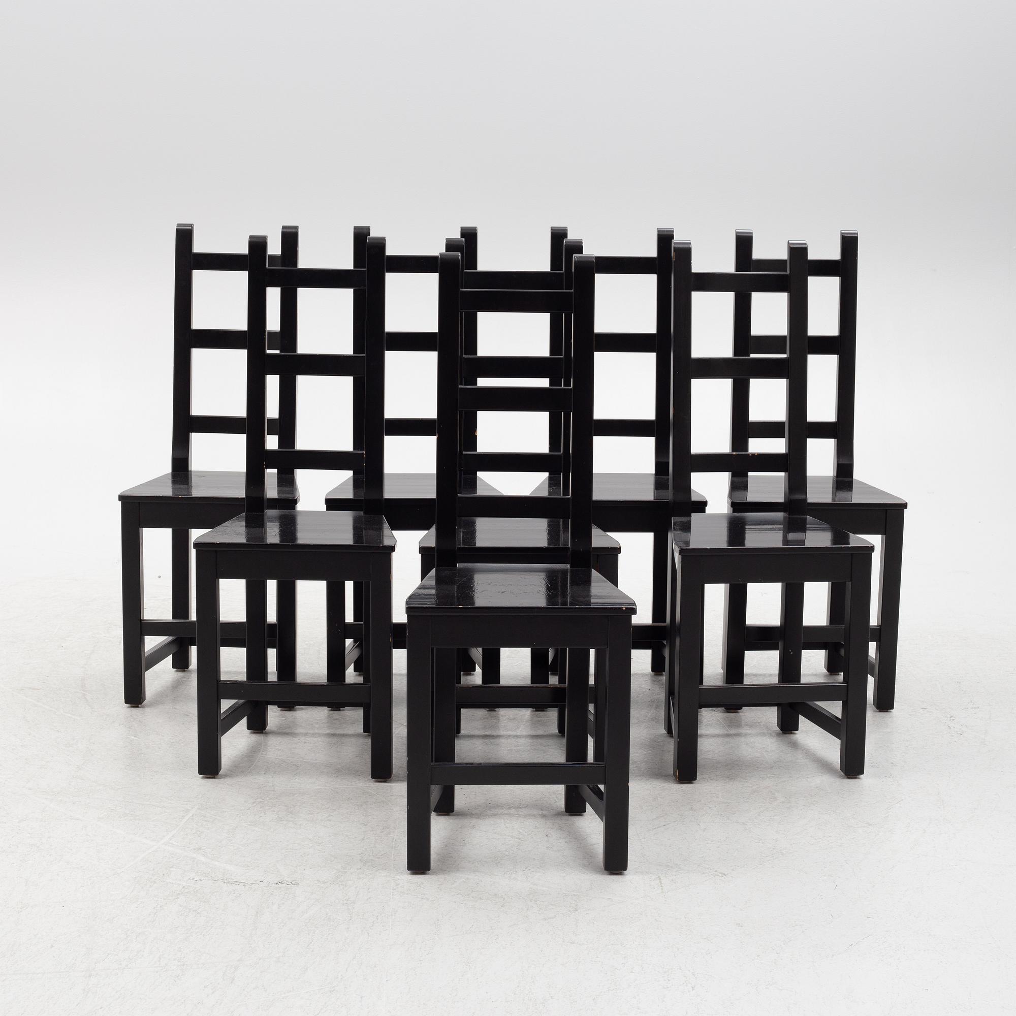 Chairs 8 pcs, Sven Larsson, late 20th century.