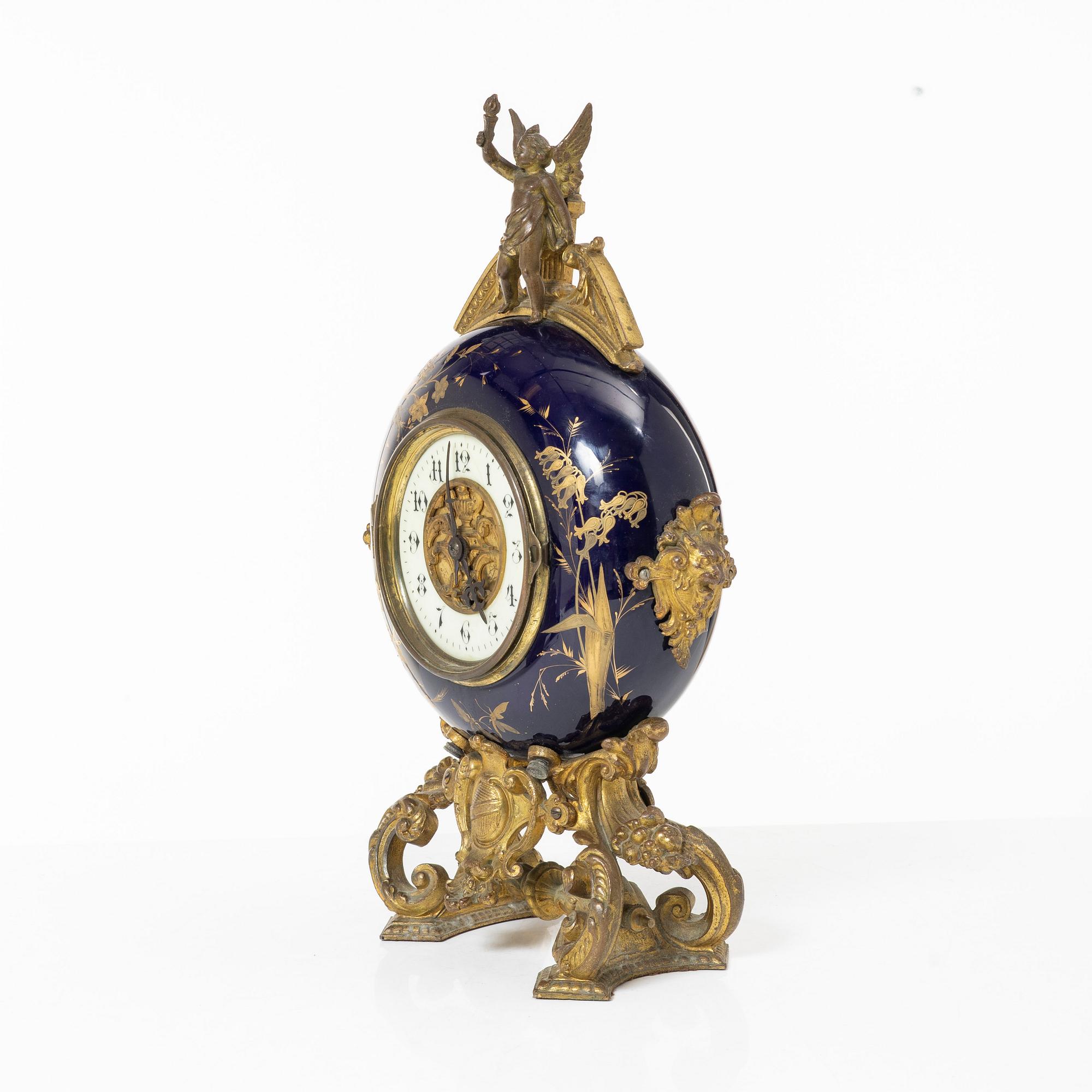 Table pendulum clock, Farcot Breveté, France, late 19th century.