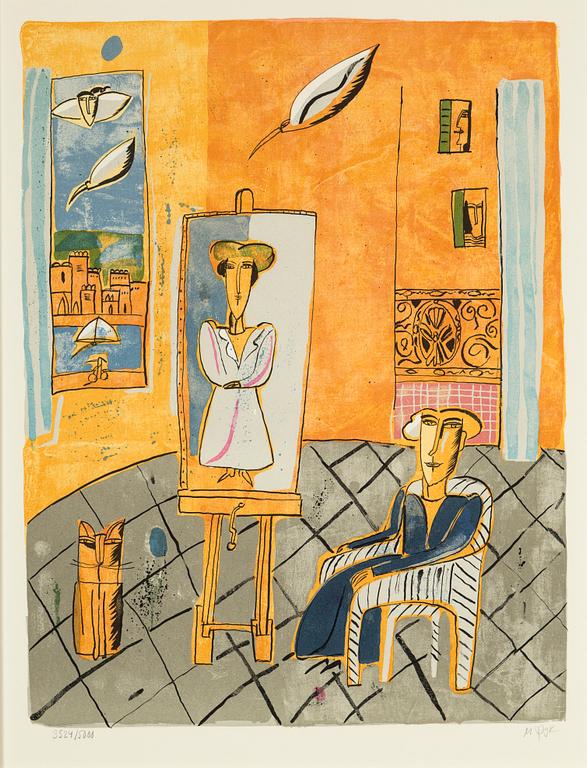 Madeleine Pyk, färglitografi, 1994, signerad 3524/5000.