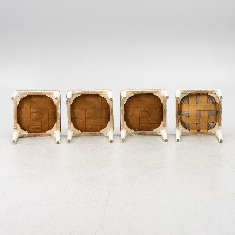 A set of four Gustavian stools, early 19th century.