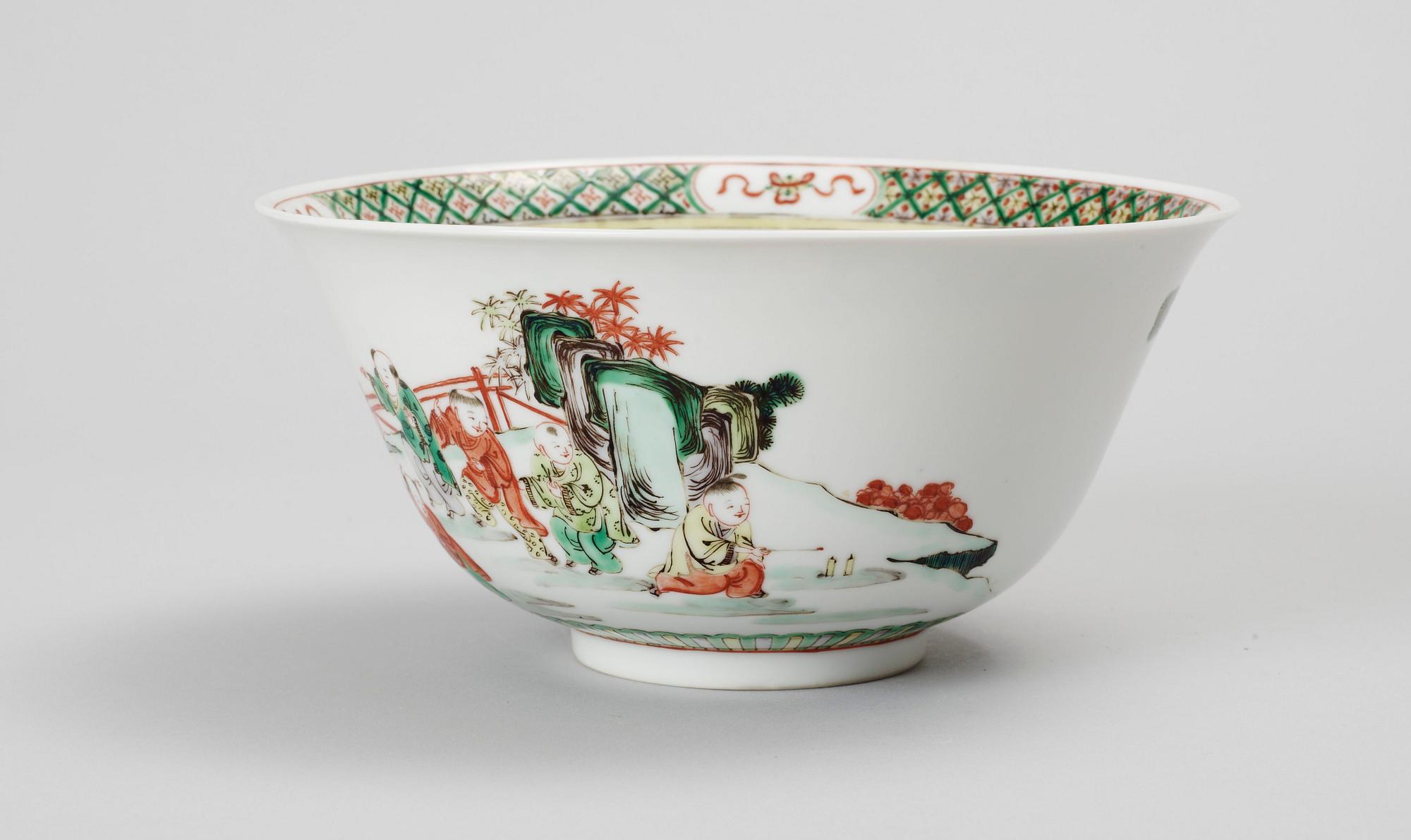 SKÅL, porslin, Kina. 1800-talets sista del.