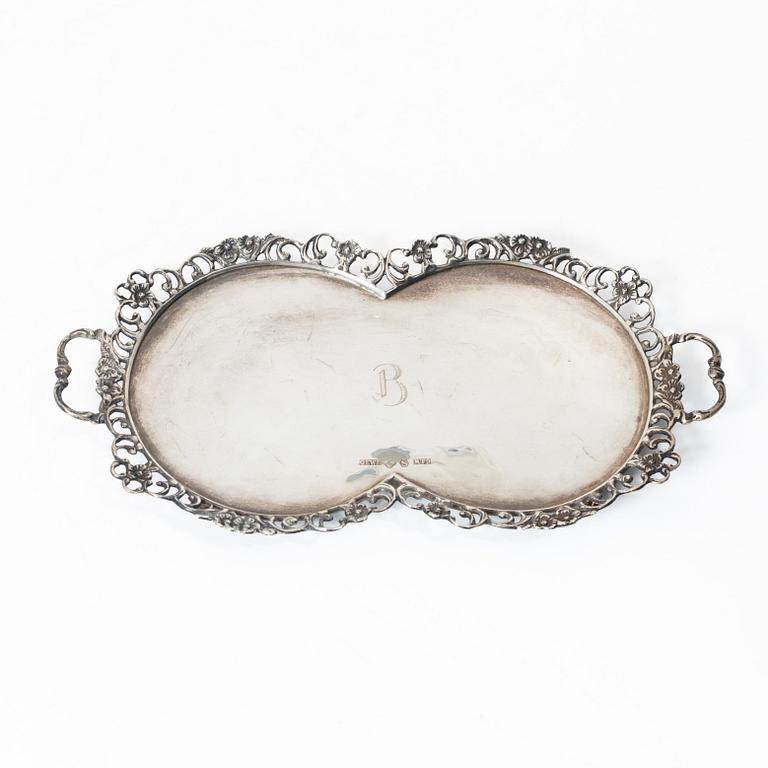 Serving set, silver, 4 pieces, Neo-Rococo style, Gewe, Malmö, 1951–66,