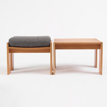 Uno & Östen Kristiansson, a pair of armchairs, an ottoman and a table model "Breda", Luxus, Vittsjö 1960s.