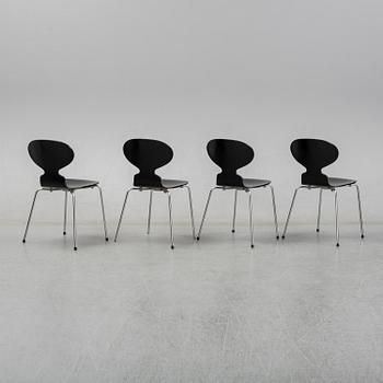 Four 'Ant' chairs by Arne Jacobsen for Fritz Hansen, dated  1973.