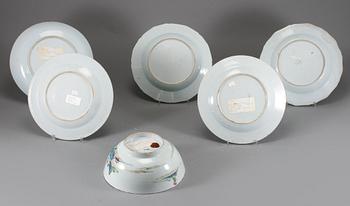 PARTI PORSLIN, 6 delar, Kina, 1700-tal.