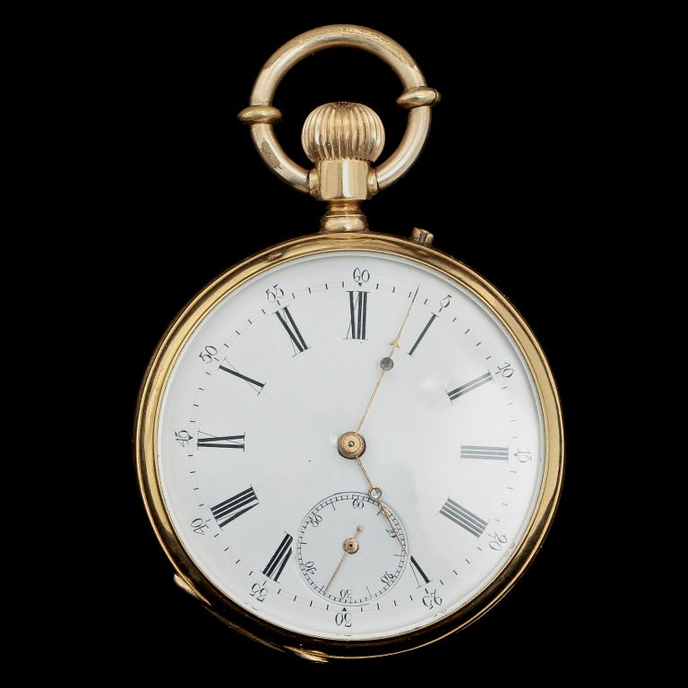 HERRFICKUR, 18k guld, Remontoire, Genève. Vikt 78 g.
