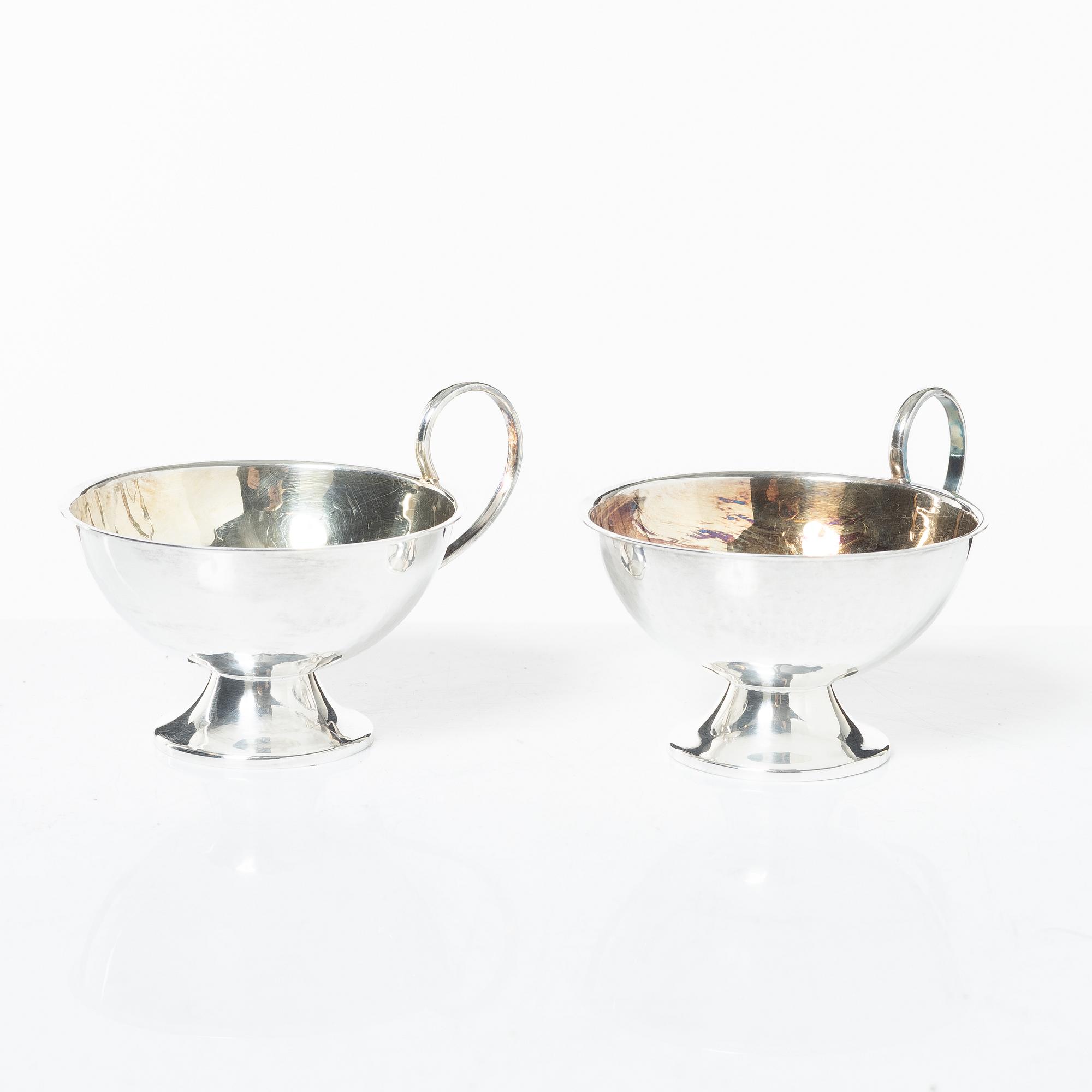 Punschmuggar, 12 st, silver, Cesons, Göteborg, 1970-tal.