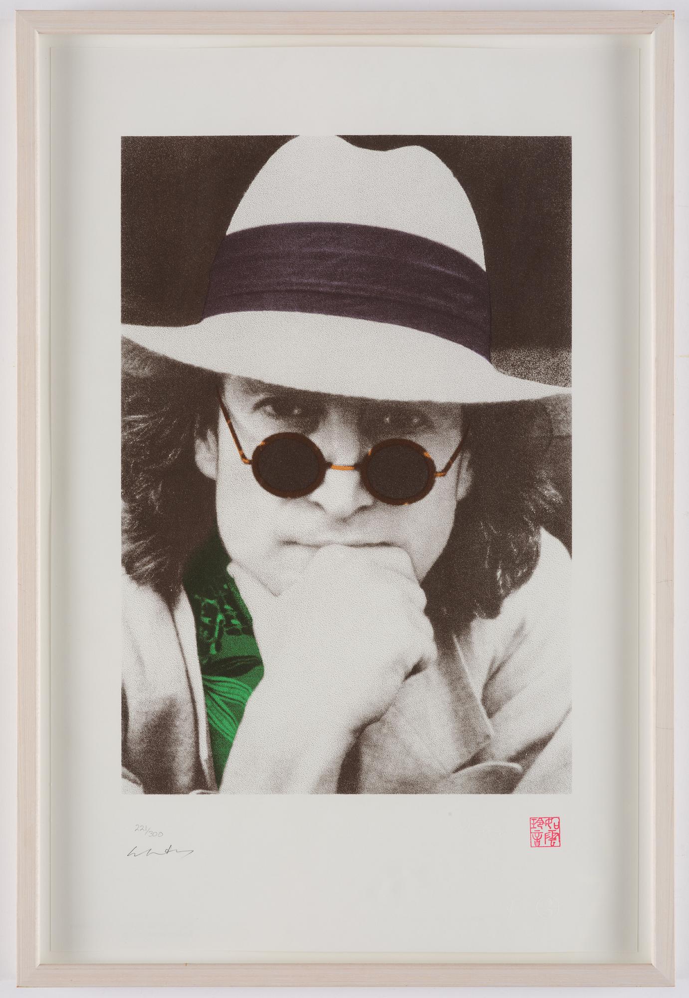 Yoko Ono, "Silk screened potrait of John Winston Lennon".