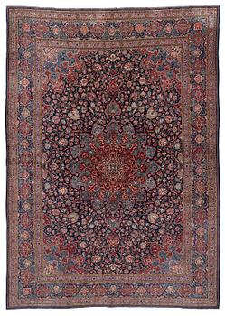 405. A semi-antique Kashan 'Dabir' carpet, central Persia (Iran), c. 437 x 299 cm.