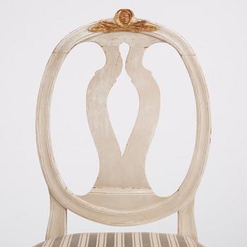 Stolar, fyra stycken, av Melchior Lundberg d.ä. (Mästare i Stockholm 1775-1812), Gustavianska.