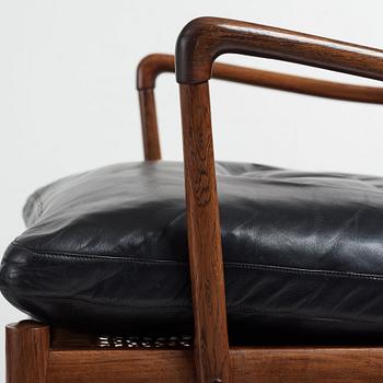 Ole Wanscher, karmstol samt fotpall, "Colonial Chair, PJ 149", Poul Jeppesen, Danmark, 1950-60-tal.