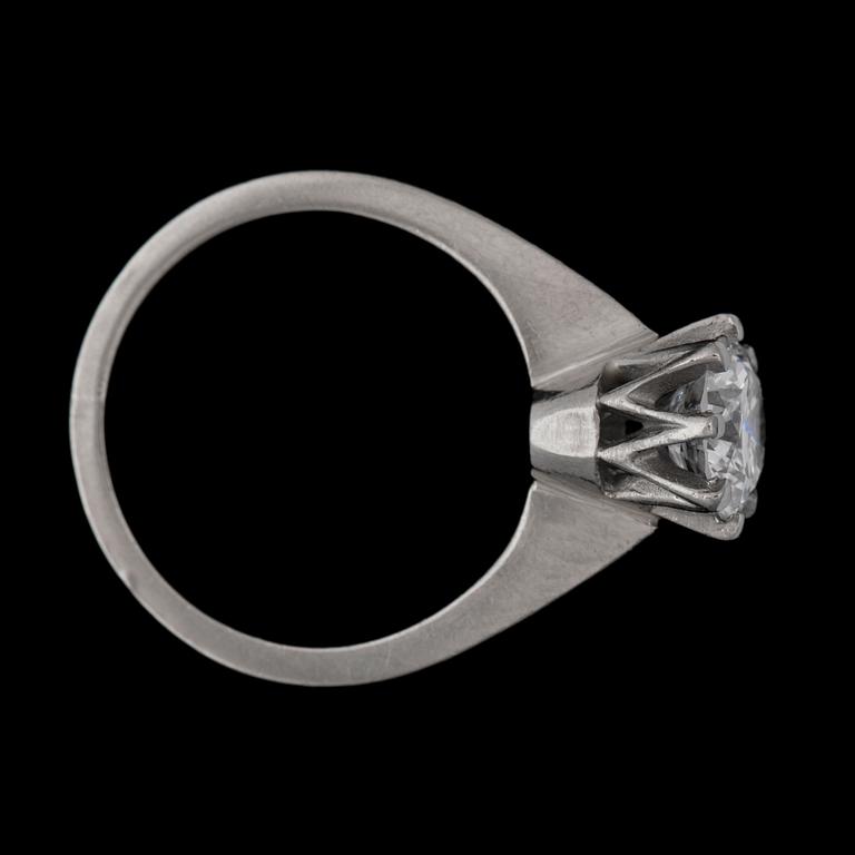 A 1.14 ct diamond ring. Quality app. G/VVS-VS.