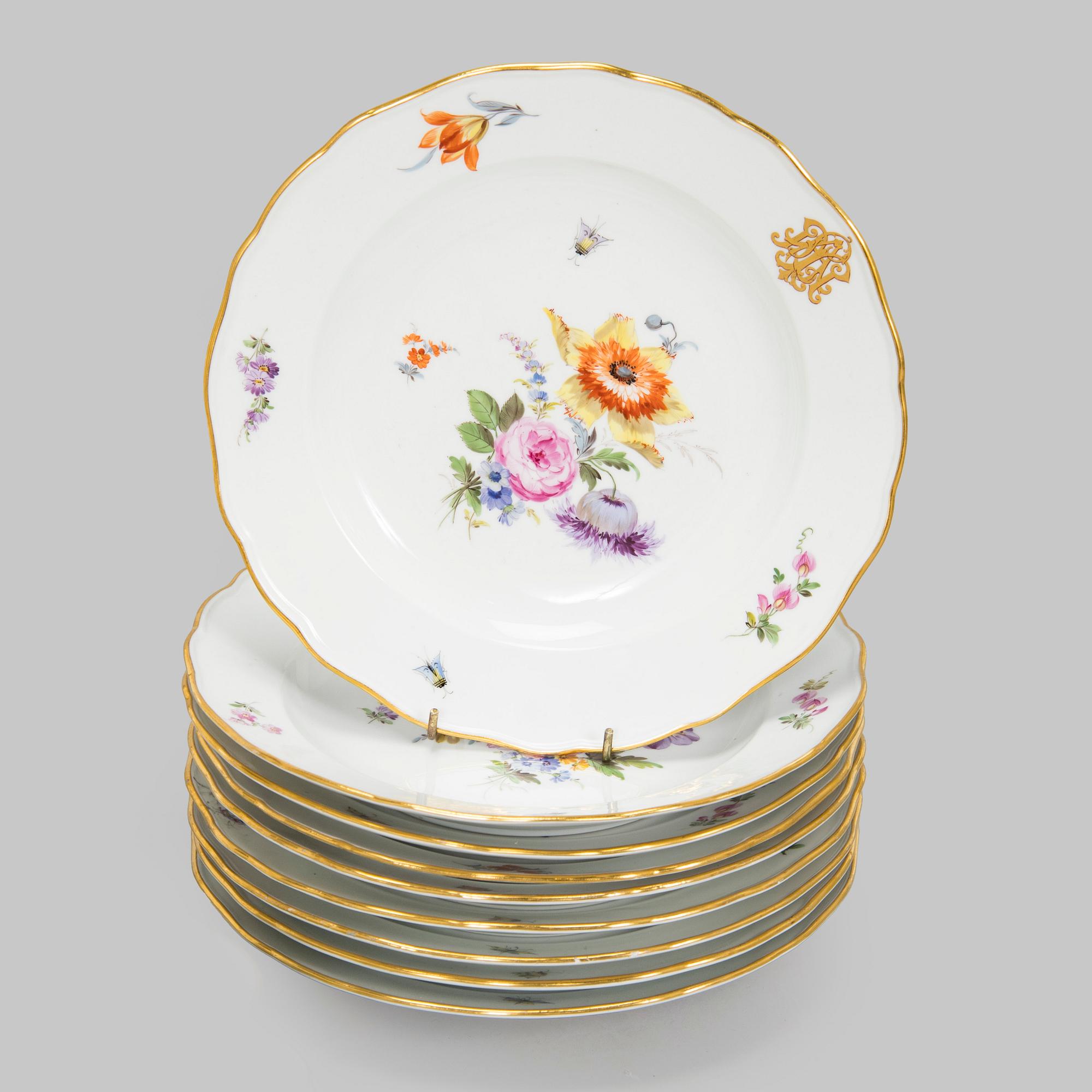 Meissen, astiaston osia, posliini, 18 kpl, Saksa.