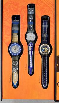 SWATCH, Olympic Special, Honour and Glory, set with 9 pcs of wristwatches.