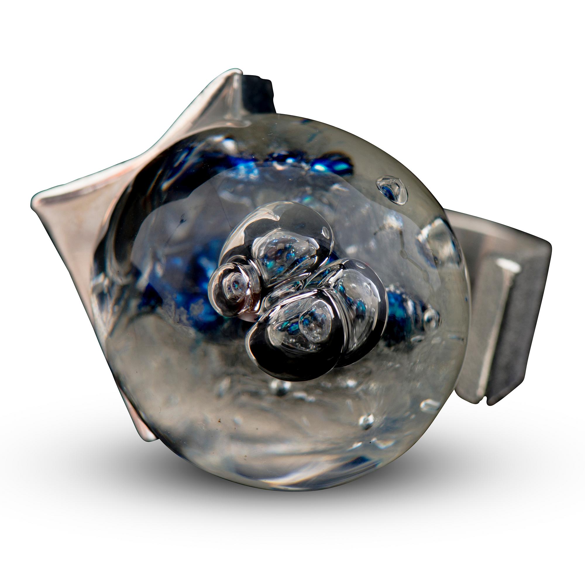 Björn Weckström, RING, "Förstelnad sjö", silver, akryl. Lapponia 1974.