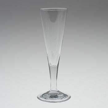 SEVEN MID 19TH CENTURY CHAMPAGNE GLASSES.