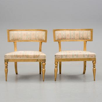 a pair of gustavian chairs from the beginning of the 19h Centuary.