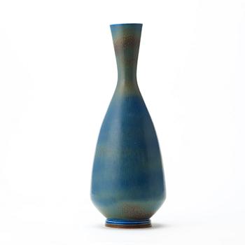 Berndt Friberg, a blue glazed stoneware vase, Gustavsberg studio 1967.