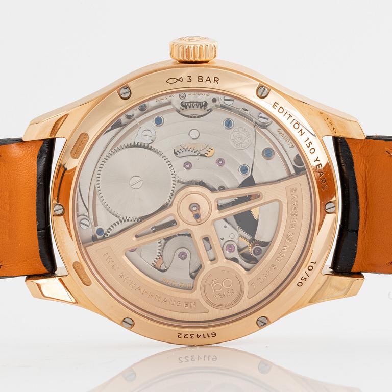 IWC, Portugieser Perpetual Calendar Tourbillon Edition “150 Years”, "18K Strap", ca 2018.