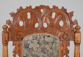 KARMSTOL, barockstil, 1800-tal.