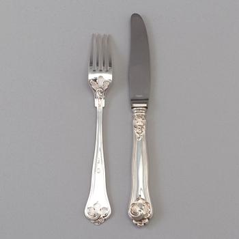 12 pieces of silver cutlery, Cohr Denmark, second half of the 20th century. Swedish importmarks. Weight ca 405 grams.