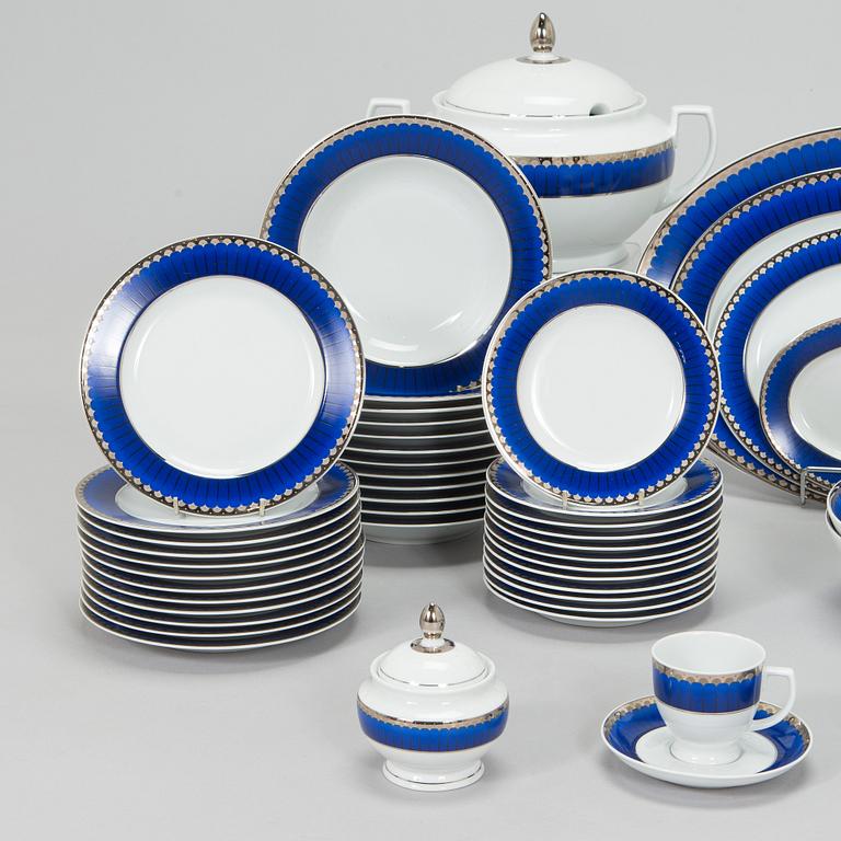 An 86-piece 'Marianne Royal Blue' porcelain dinner service, Christineholm, Millennium series 2000.