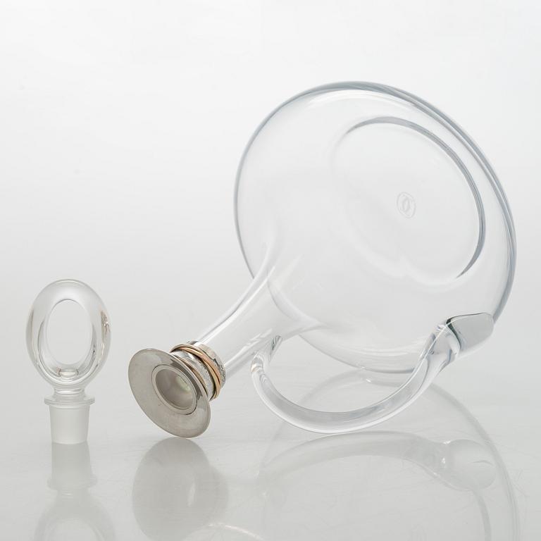 Cartier, karahvi, lasi ja sterlinghopea, Ranska 1900-luvun loppu.