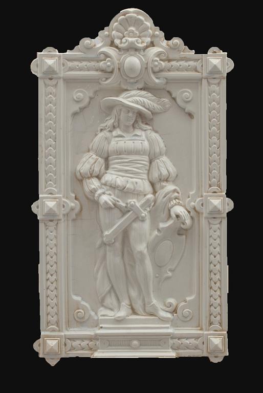 VÄGGPLATTA, flintgods, 1800/1900-tal.