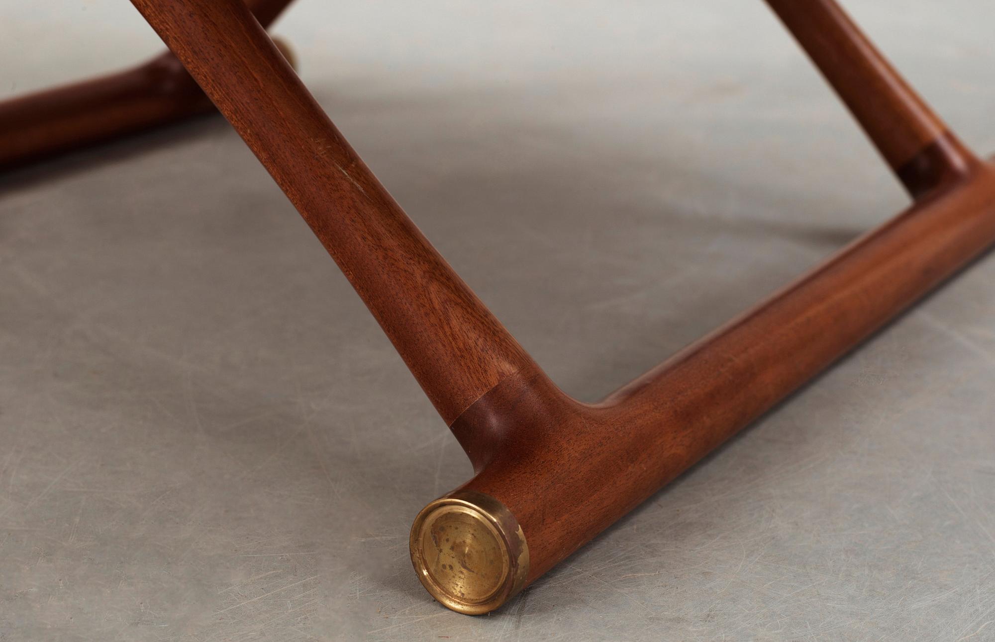 A Mogens Lassen mahogany 'Egyptian table', probably by Rud Rasmussen, Denmark.