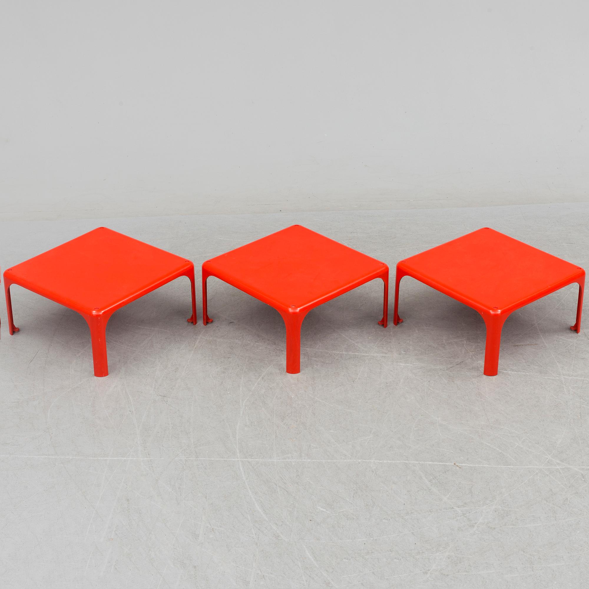 VICO MAGISTRETTI, bord, 3 st, "Demetrio 45", Artemide, Milano, Italien.