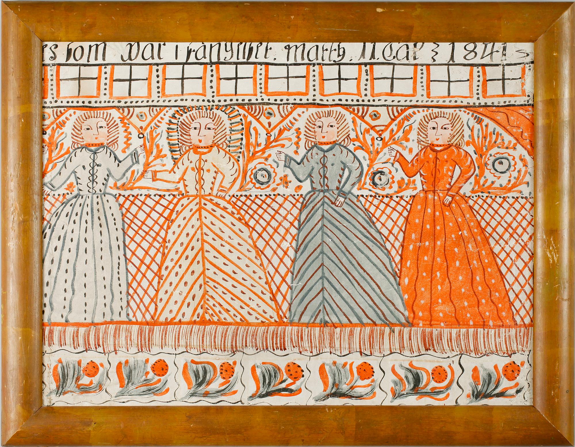 OKÄND KONSTNÄR, gouache, dat 1841.