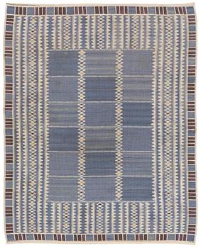 298. Barbro Nilsson, a carpet, "Salerno blå", flat weave, c. 314 x 255 cm, signed AB MMF BN.